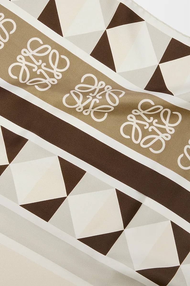 Loewe Anagram Compass Silk Twill Scarf