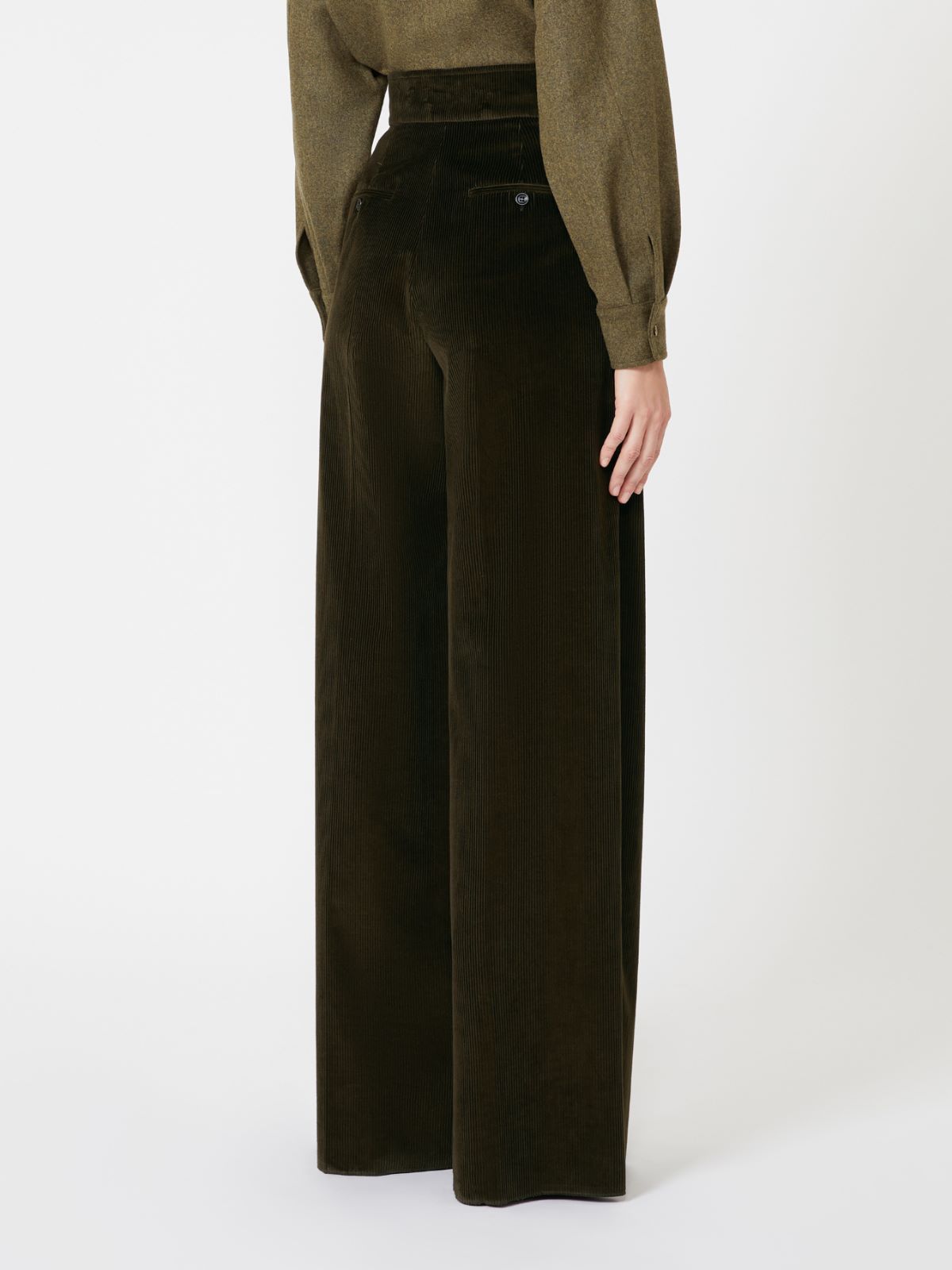 Max Mara High Waist Loose Fit Wide Leg Trousers In Green