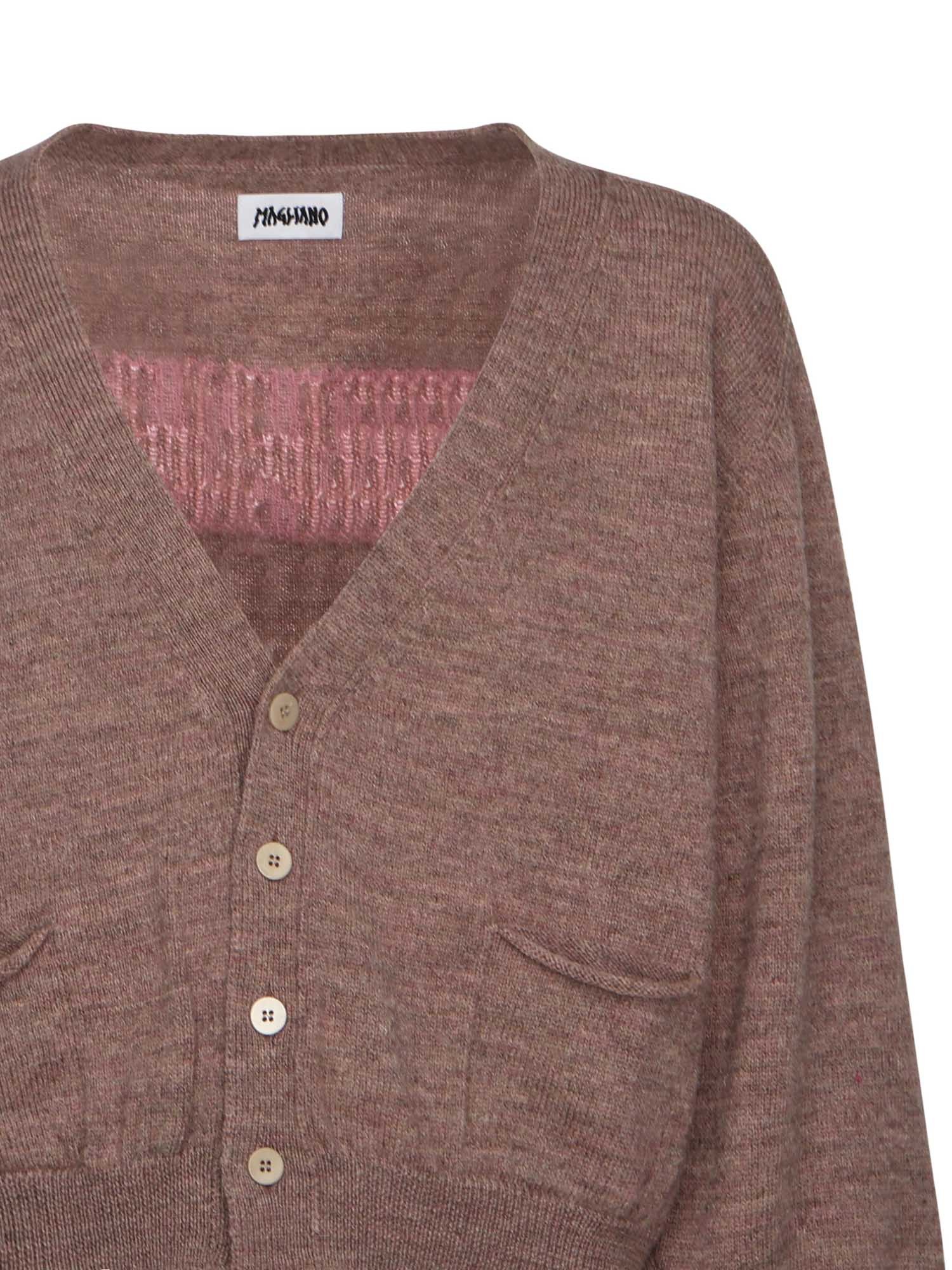 Magliano Patch-pocket Button Cardigan In Brown