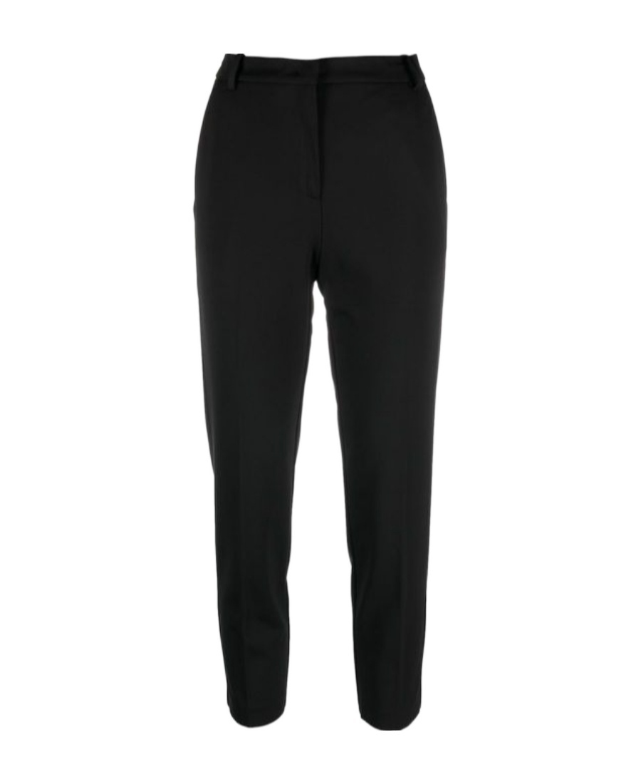Pinko Bello Cigarette Pants In Milano Stitch In Black