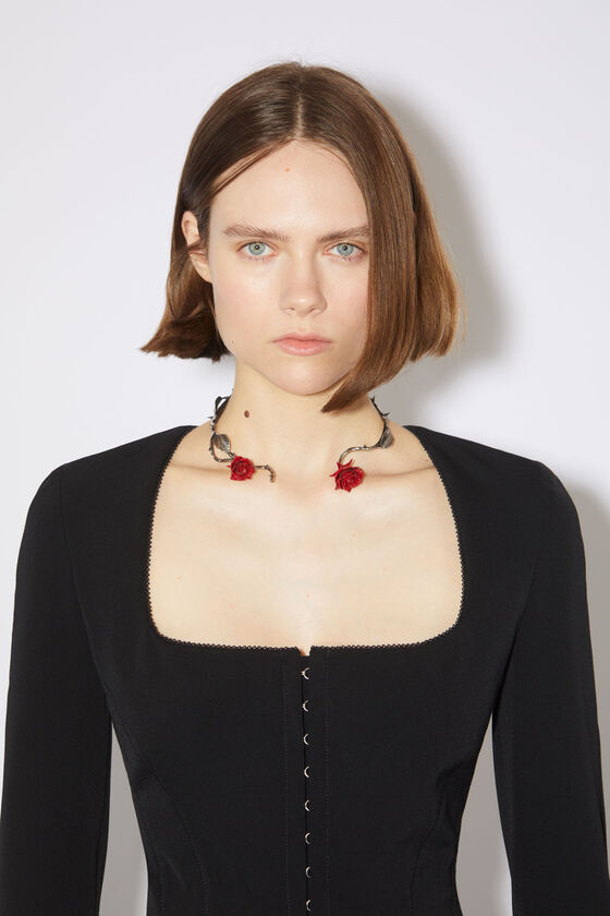 Acne Studios Square-neck Cropped Blouse In Black