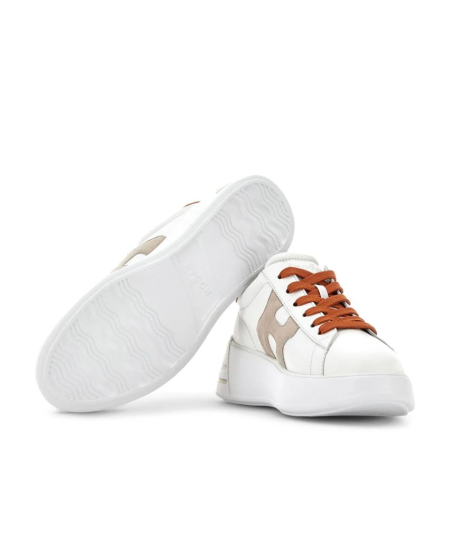 Hogan Rebel Sneakers In Nappa Leather Multicolor In White