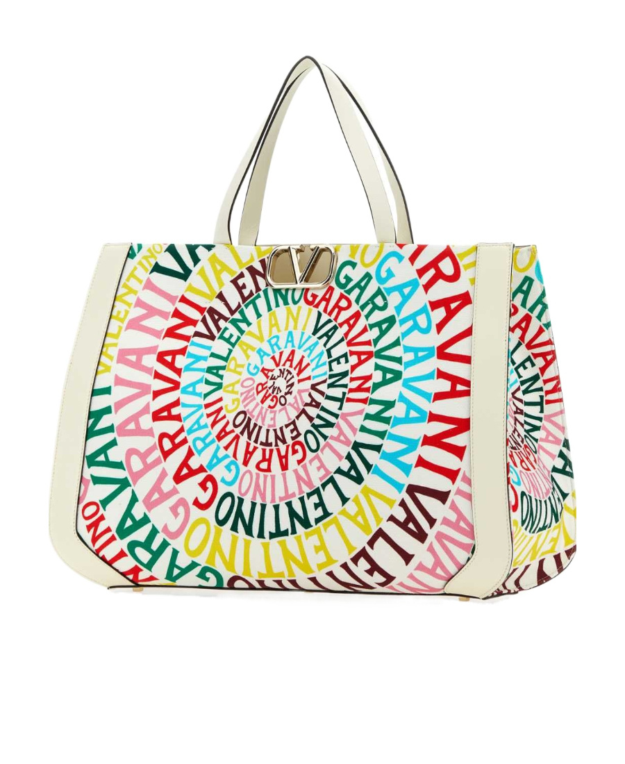 Valentino Collision Pattern Handbag In White
