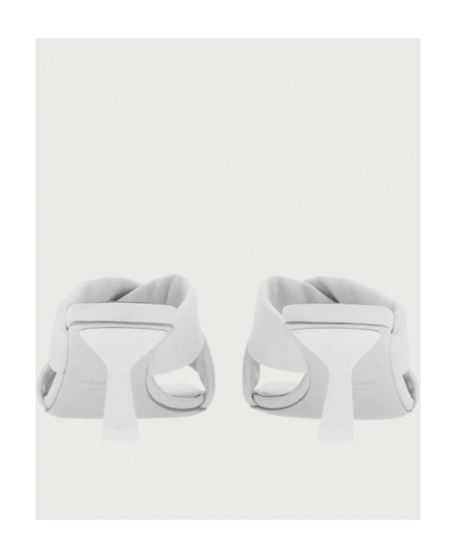 Ferragamo 55mm Crossover-strap Detail Mules In White