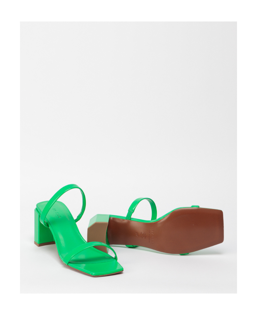 By Far Tanya Double-strap Square-toe Sandals In Green
