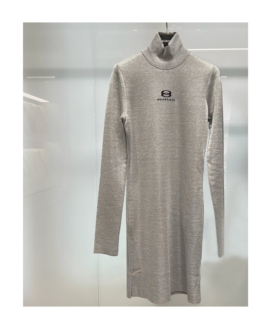 Balenciaga Unity Sports Icon-embroidered Minidress In Gray