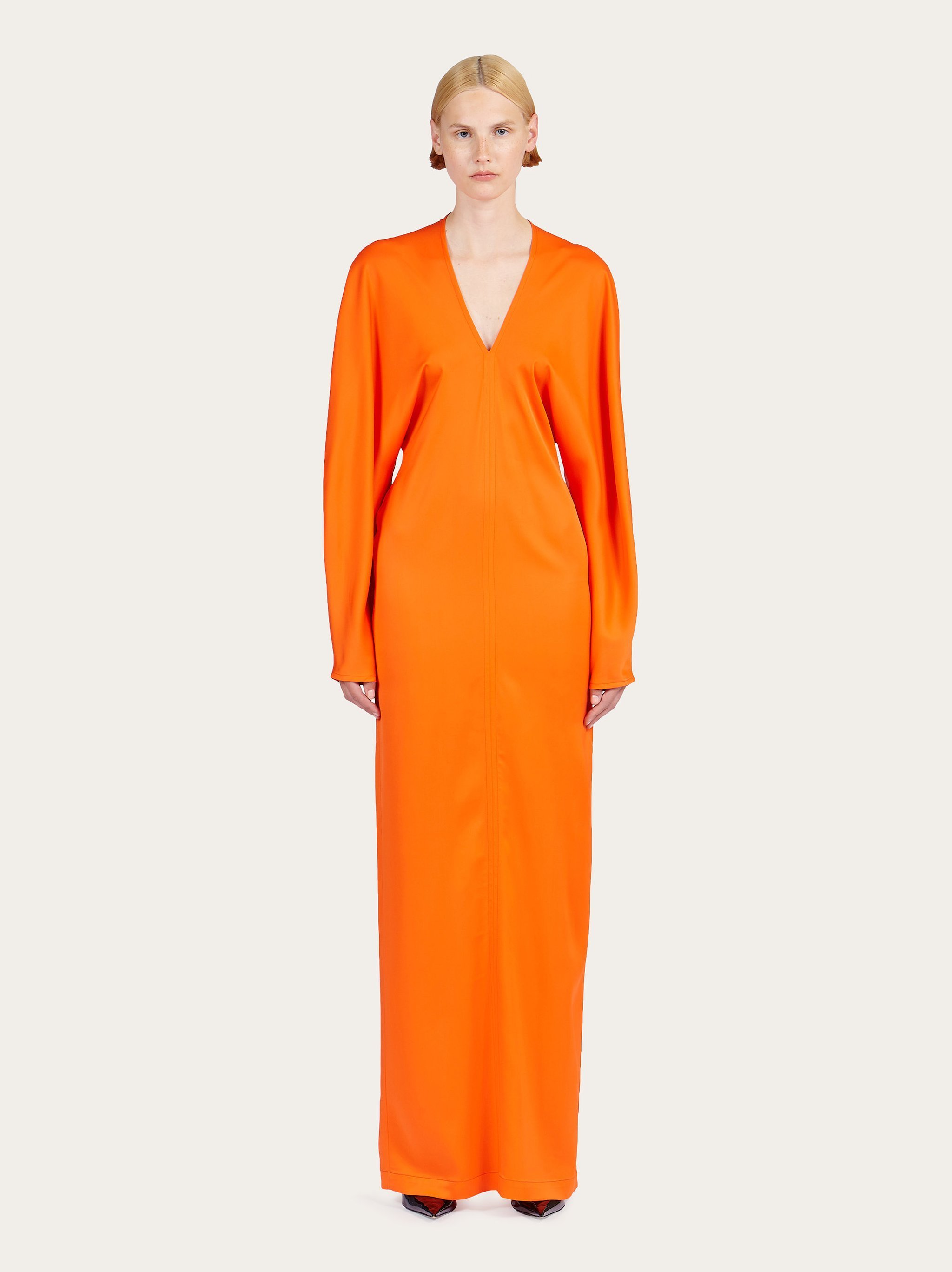 Ferragamo Maxikleid Mit V-ausschnitt In Orange