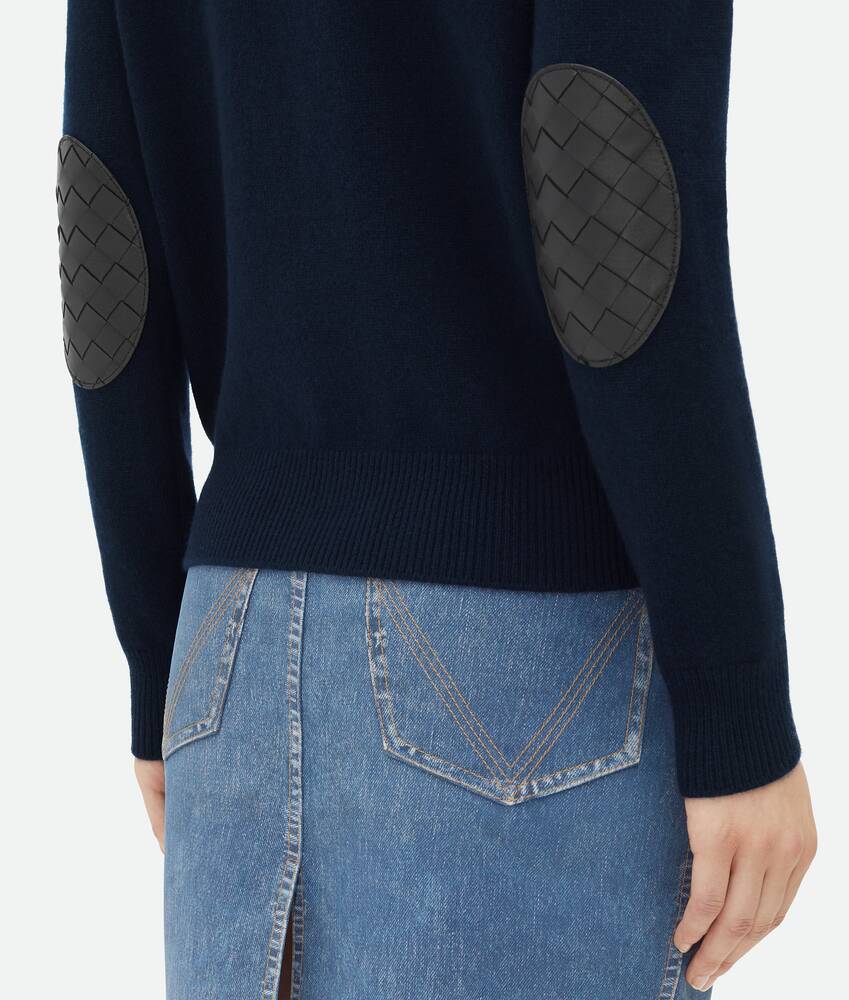 Bottega Veneta Elbow-patches Jumper In Black