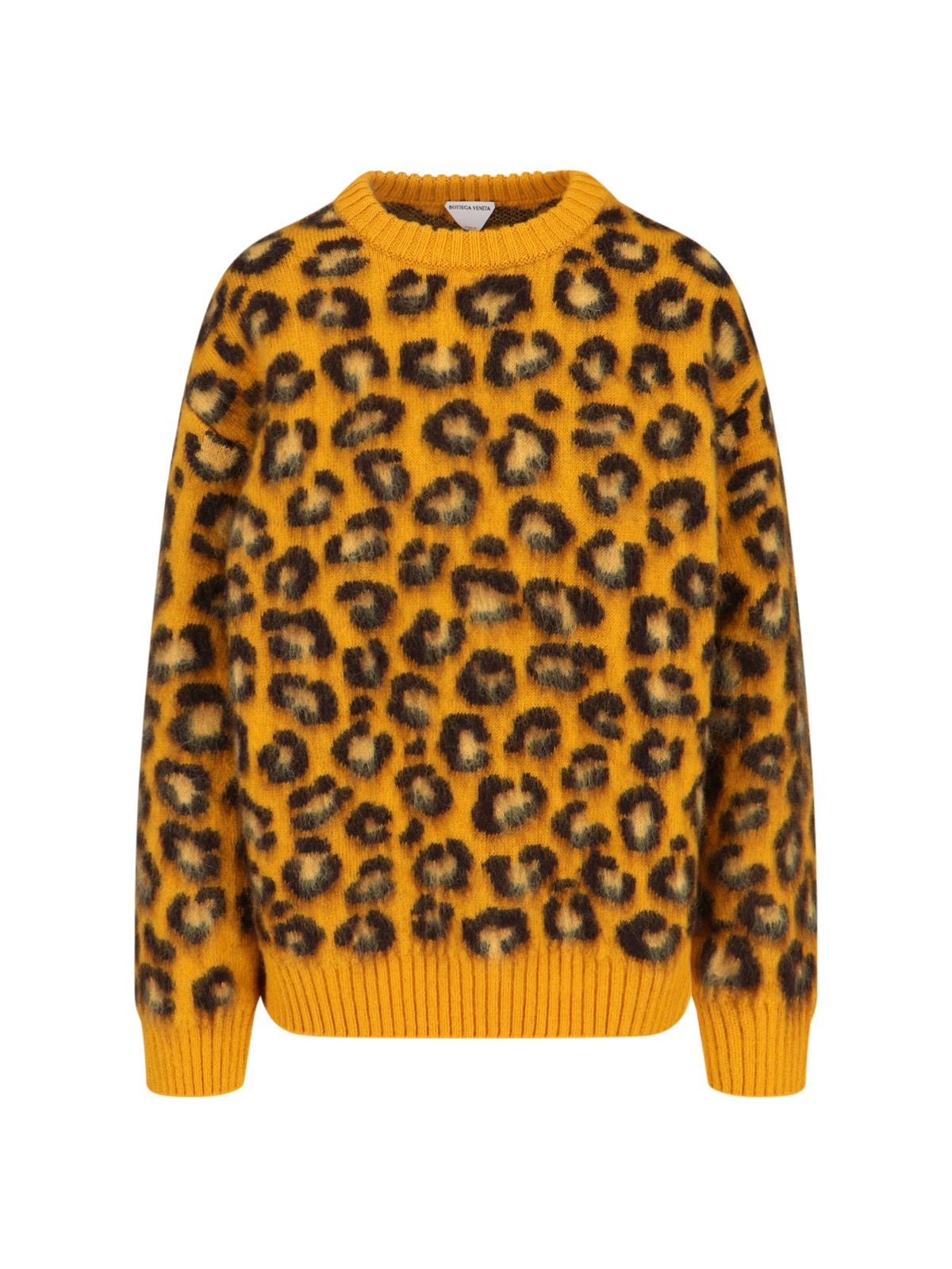 Bottega Veneta Leopard Printed Crewneck Jumper In Brown