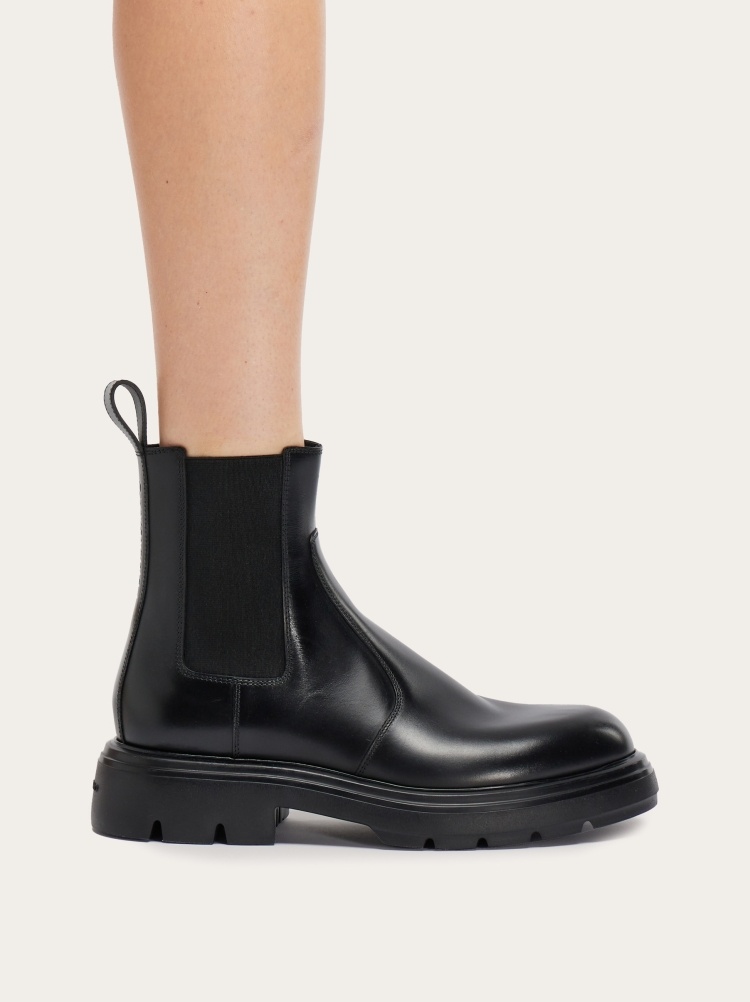 Shop Ferragamo Salvatore Chunky-sole Ankle Boots In Black