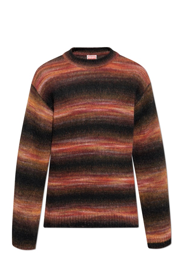 Kenzo Striped Sweater In Brown