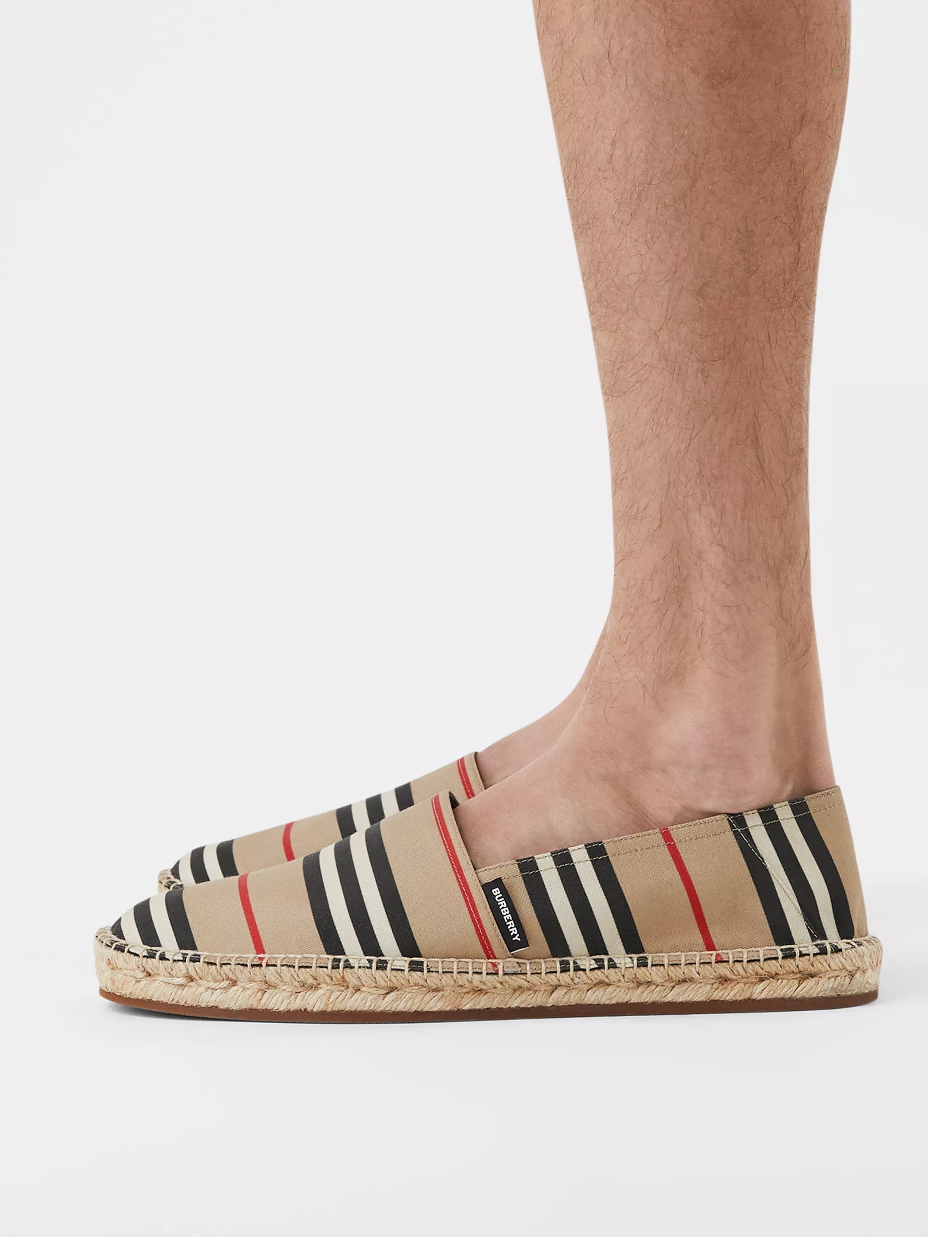 Burberry Icon Stripe Round-toe Espadrilles In Nude