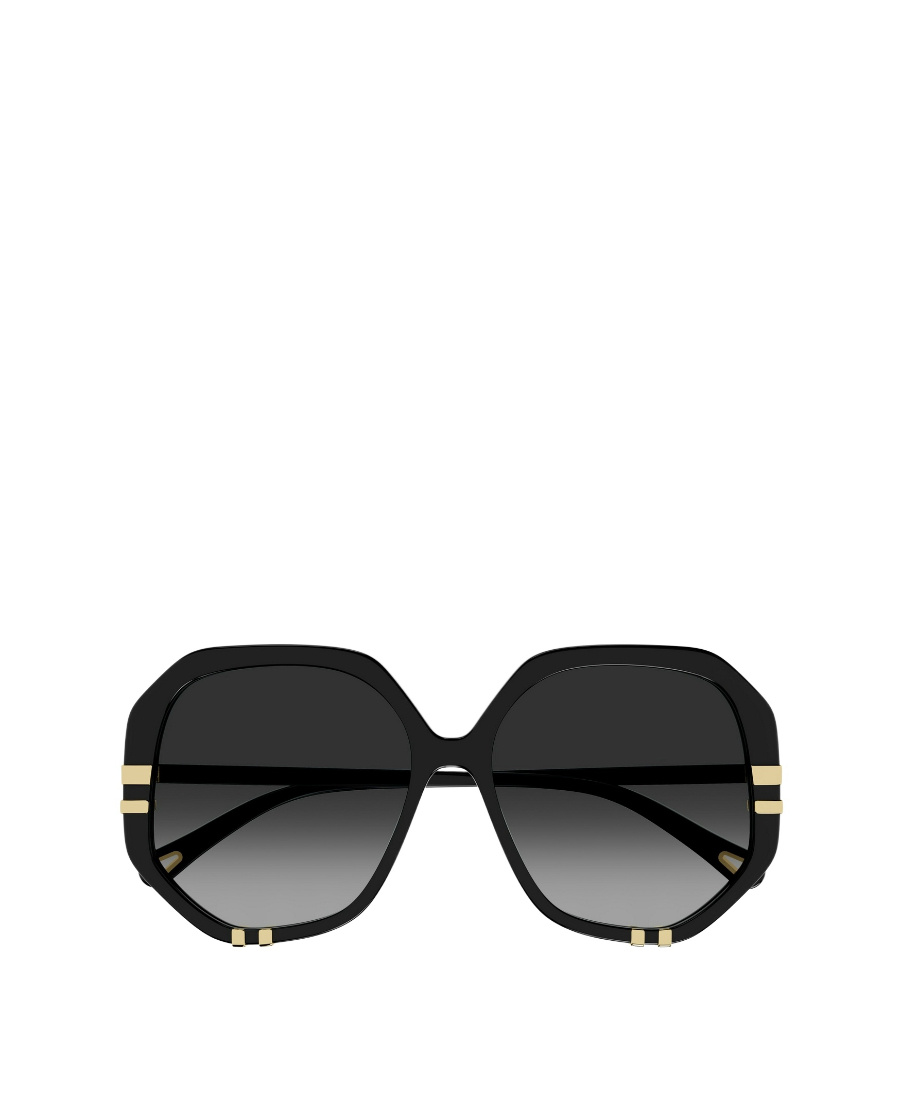 Chloé Logo-debossed Square-frame Glasses In Black