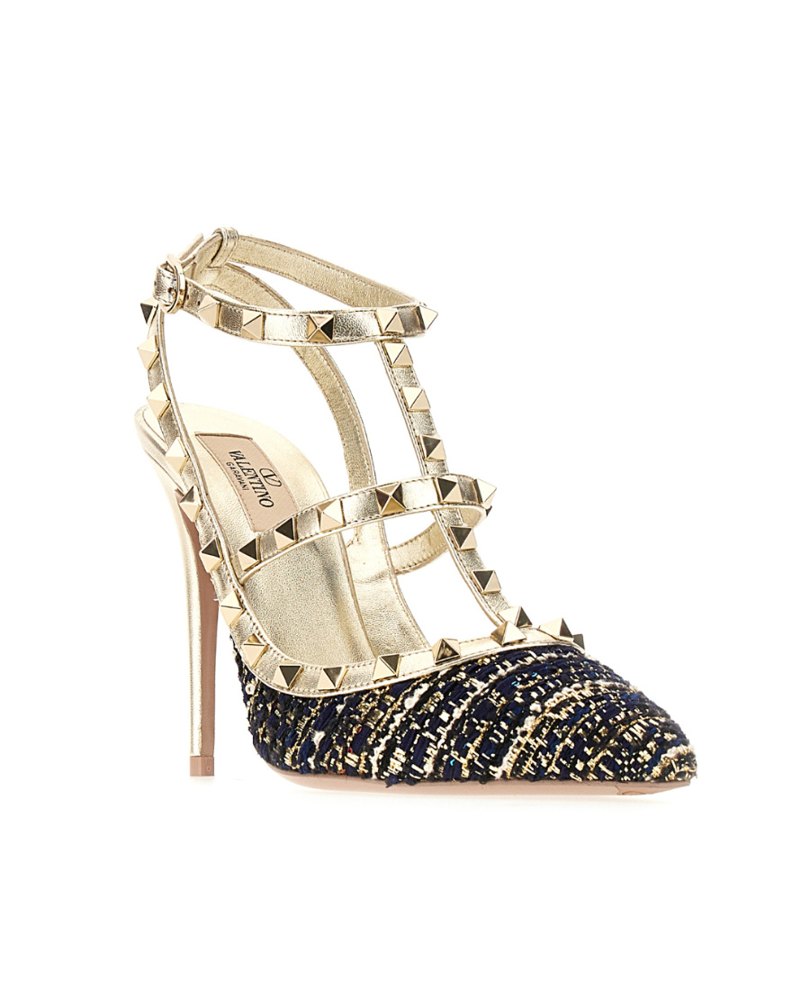 Valentino Rockstud Caged 100 Leather-trim Pump In Nude