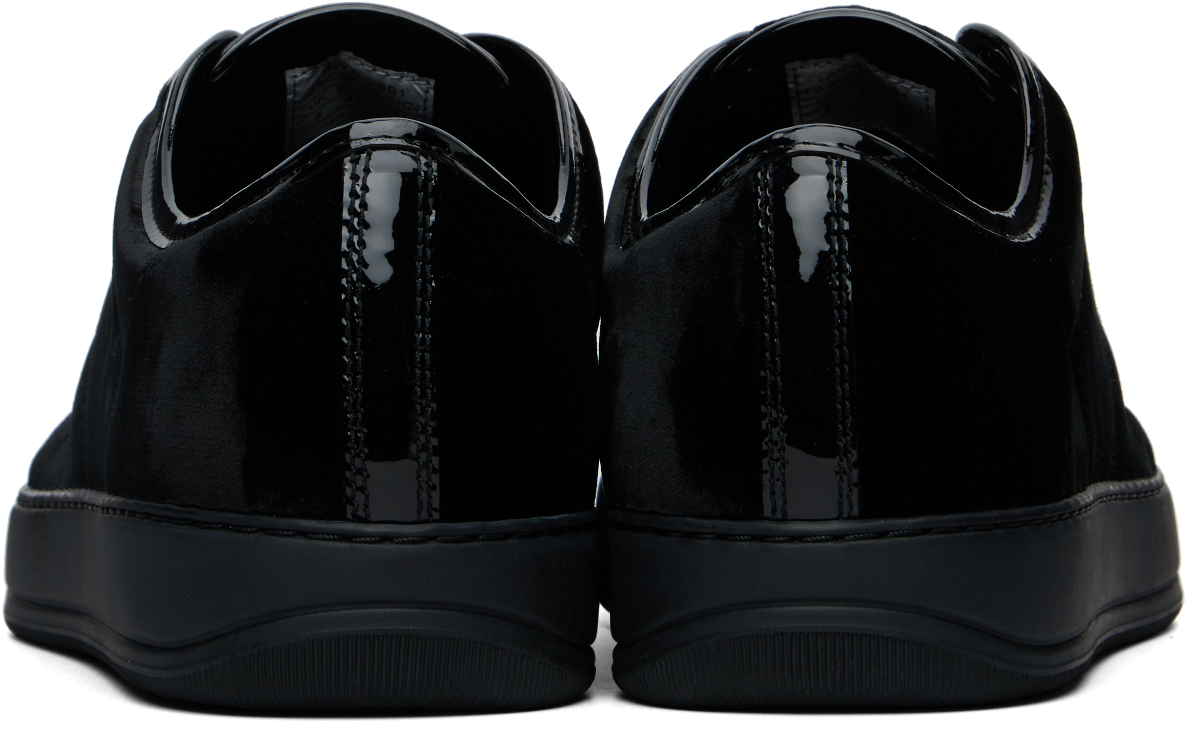 Lanvin Suede And Leather Cap-toe Sneakers In Black