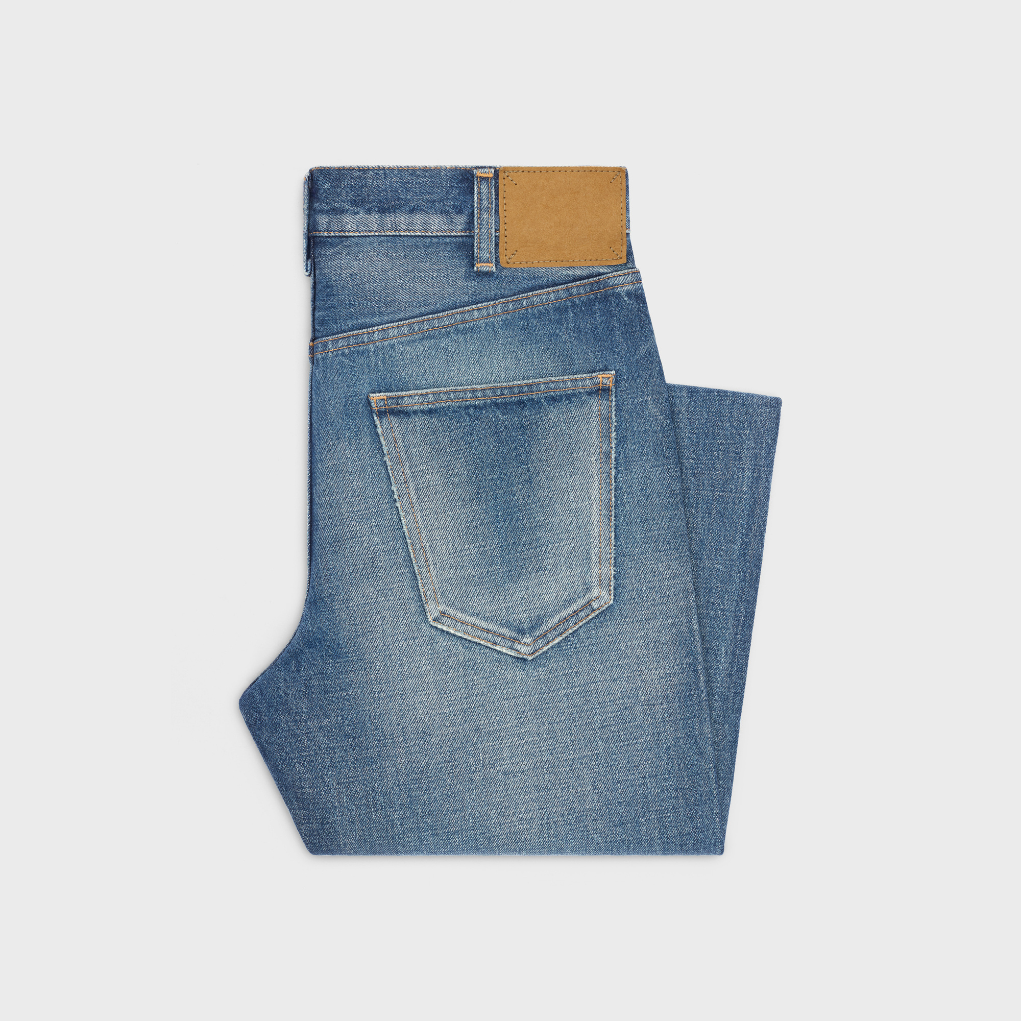 Celine Beard Striped Wide-legged Jeans In Blue