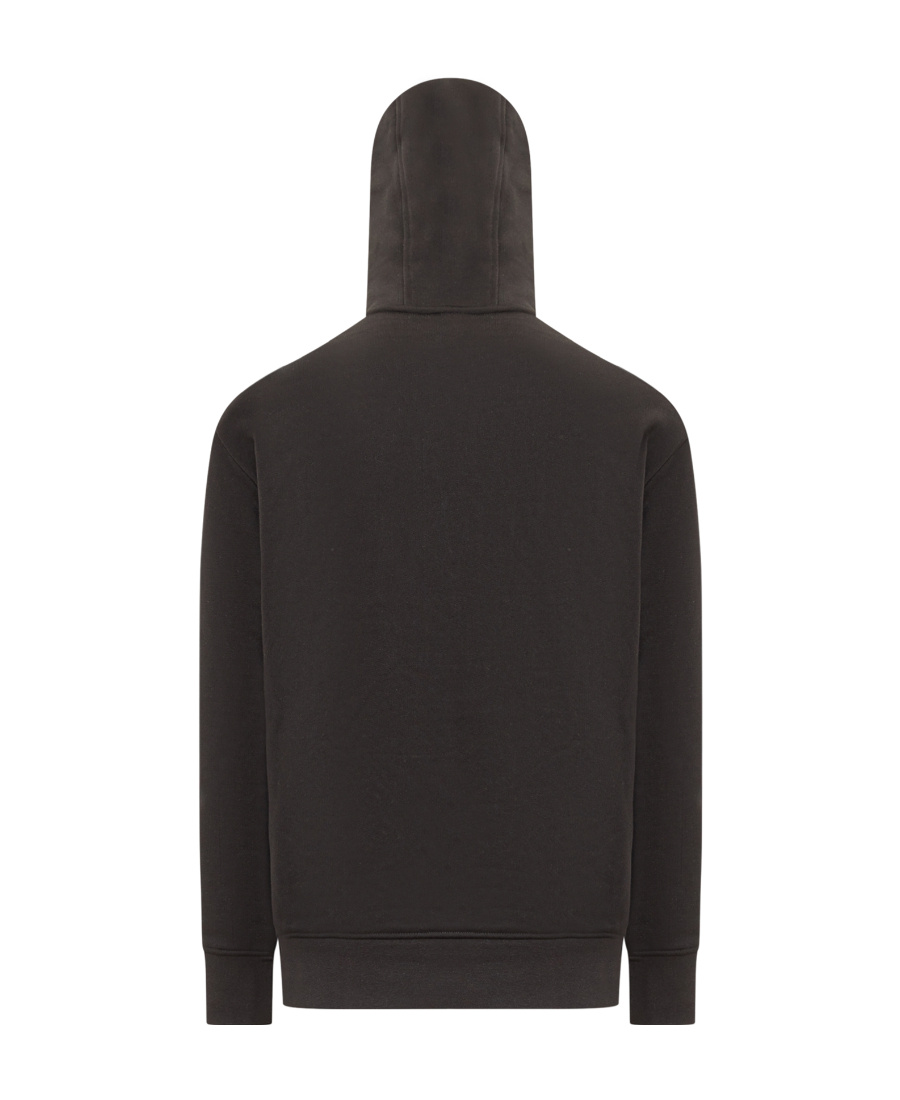 Emporio Armani Logo-embroidered Cotton Hoodie In Black