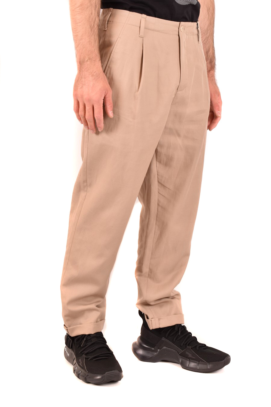 Neil Barrett Sky Trousers With Pleated Front In Nude