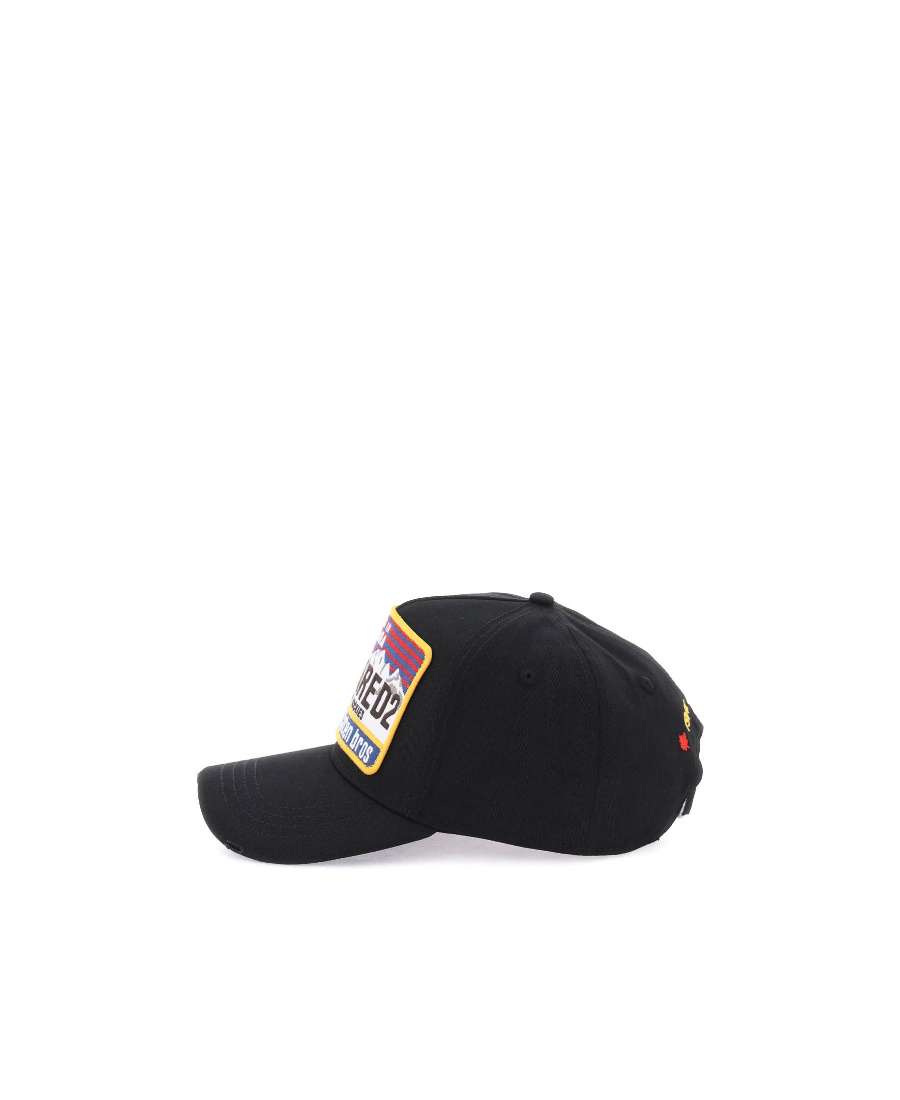 Dsquared2 Tropical Black Baseball Cap In Black