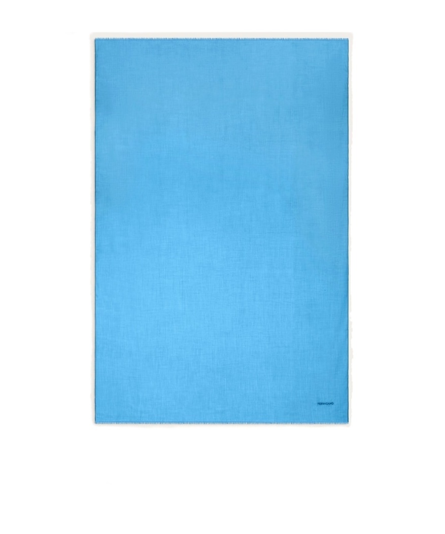 Ferragamo Semi-sheer Cashmere Scarf In Blue