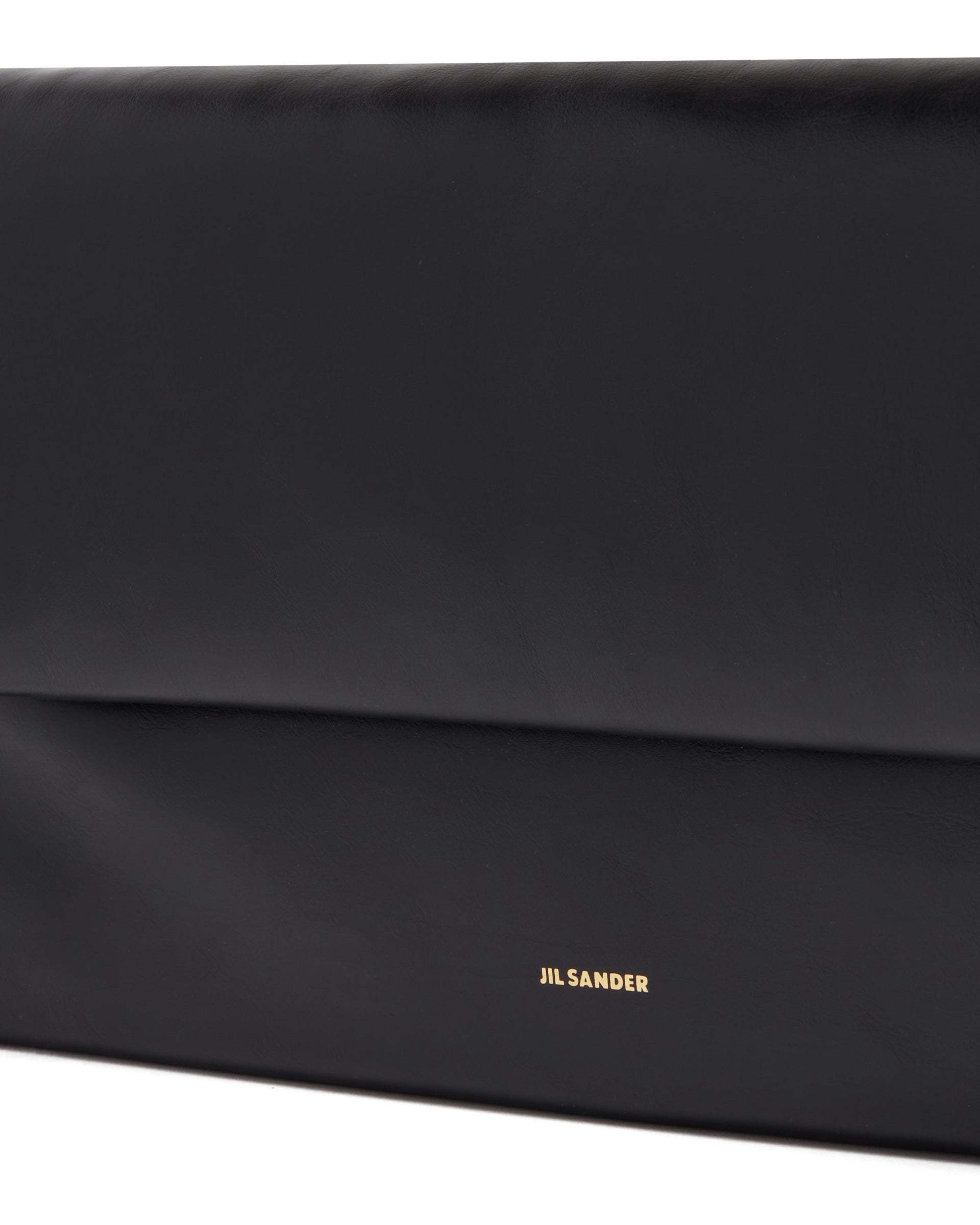 Jil Sander Logo-print Leather Clutch Bag In Black