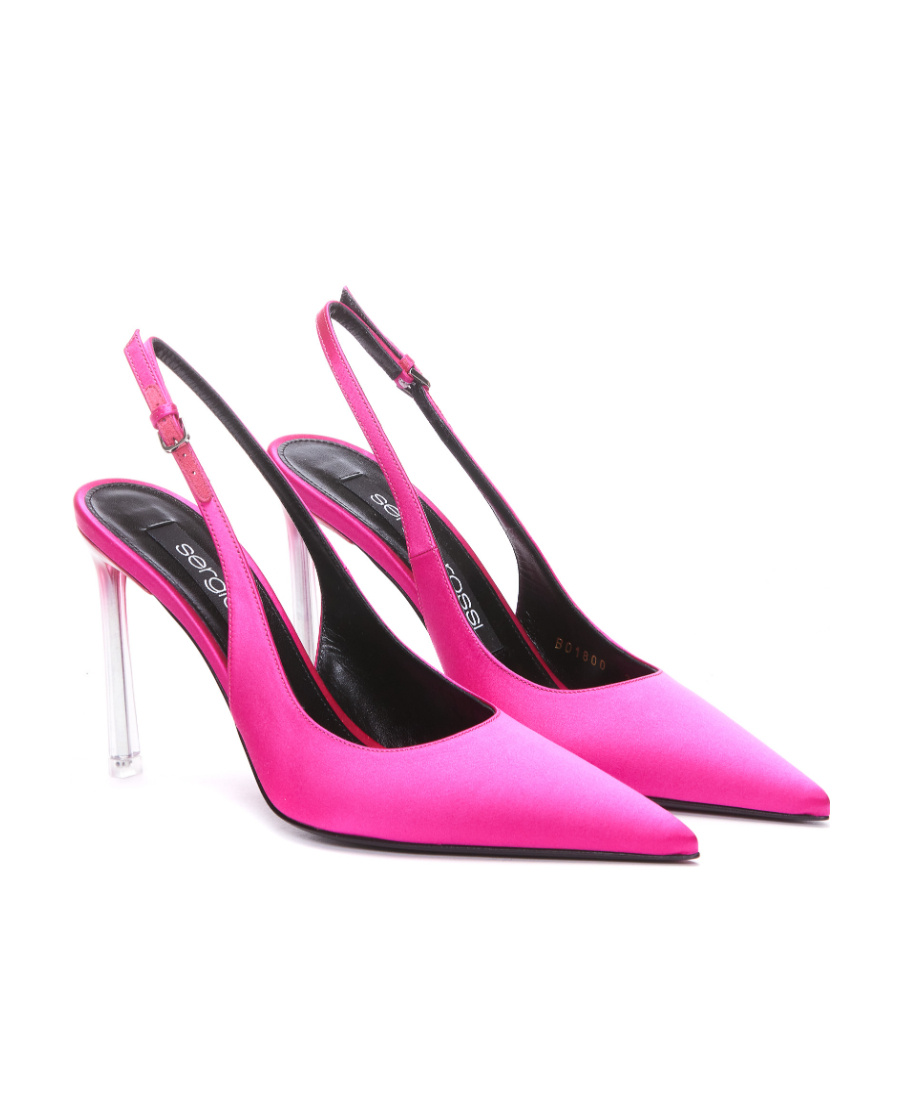 Sergio Rossi Lateral Mini Buckle Slingback In Pink