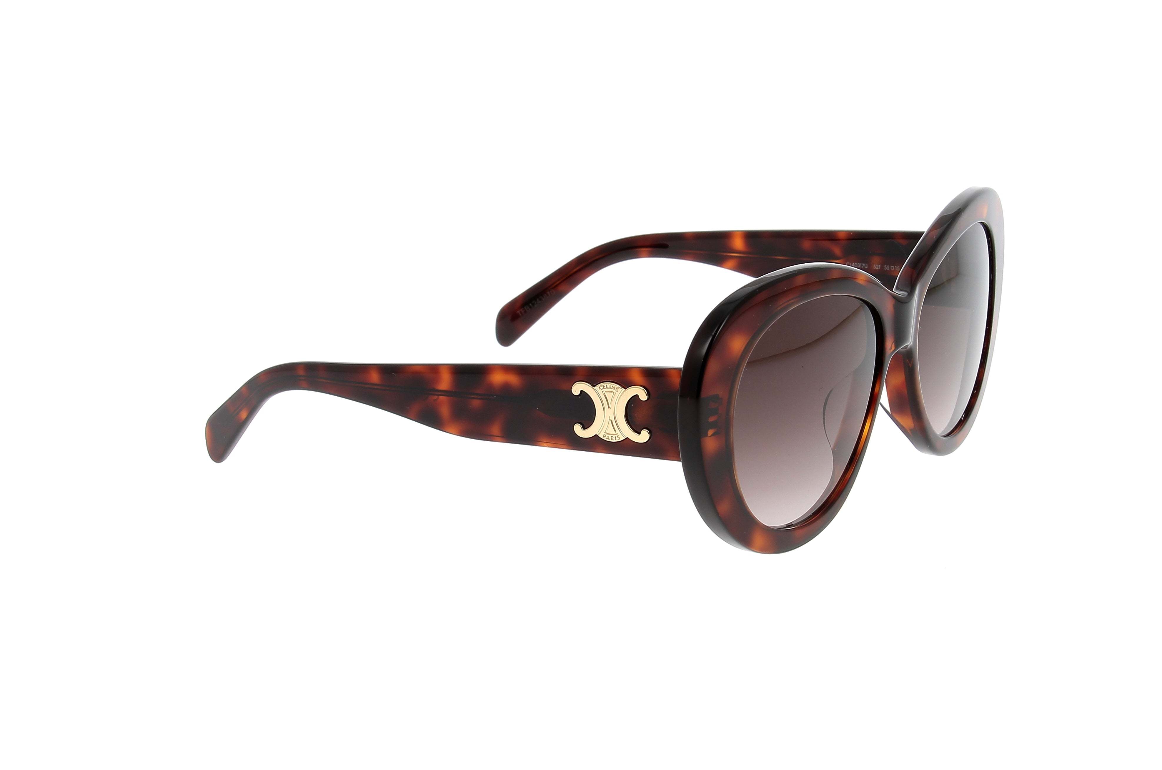 Celine Triomphe Logo Oval Acetate Sunglasses In Black