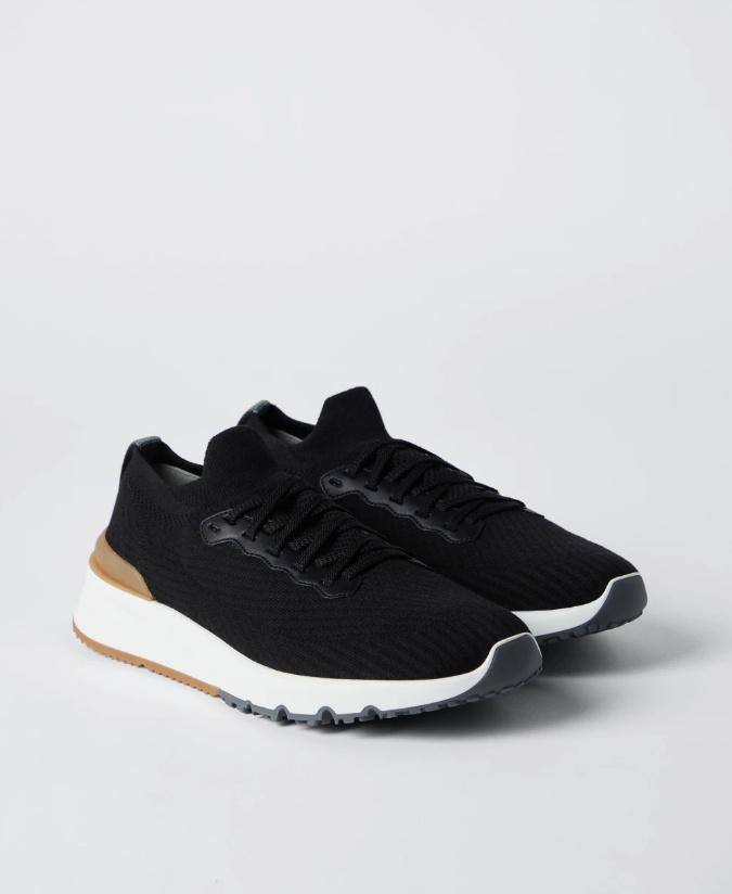 BRUNELLO CUCINELLI BRUNELLO CUCINELLI KNITTED LACE-UP SNEAKERS