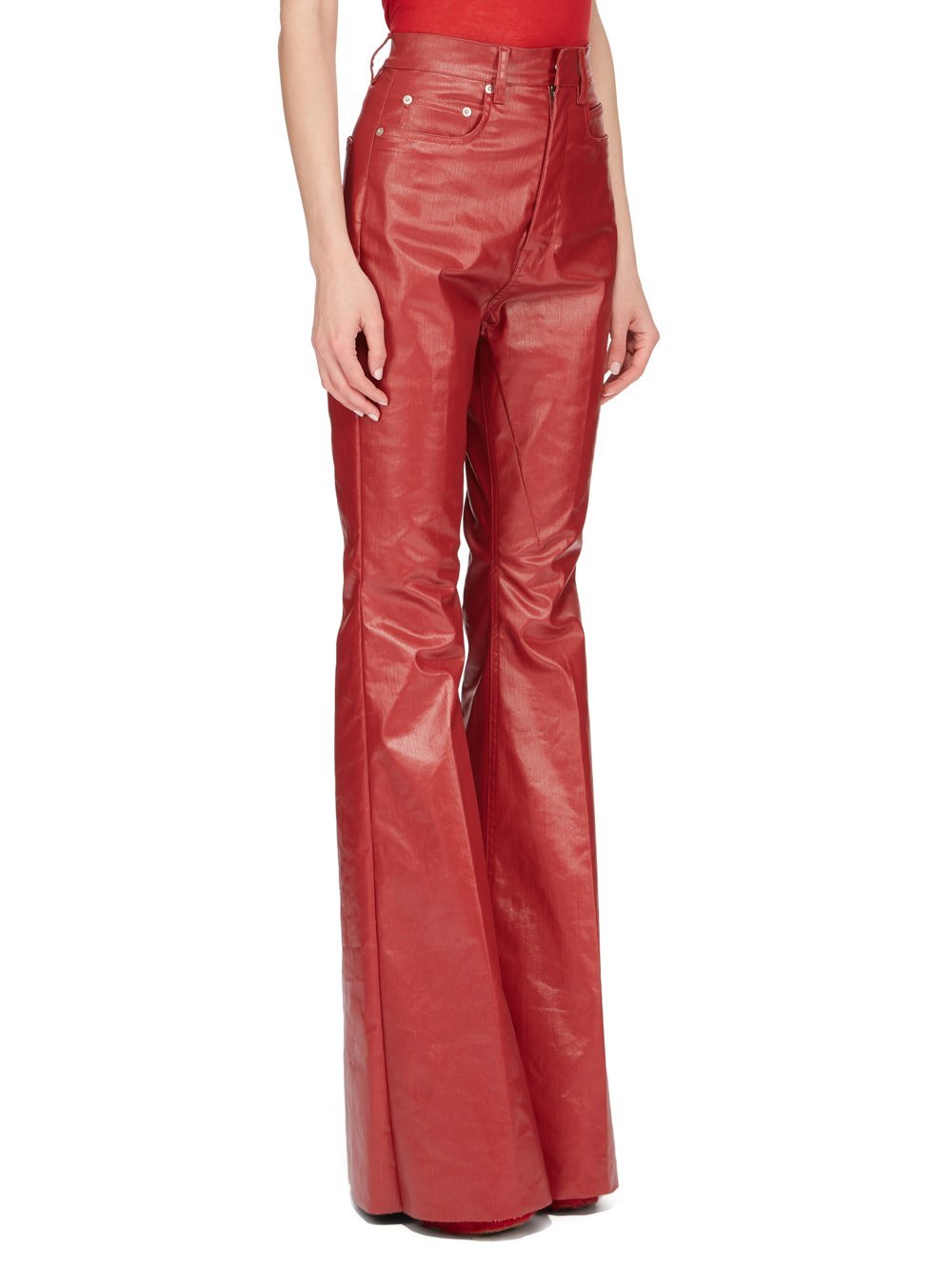 Rick Owens Lido Bolan Bootcut Trousers In Red