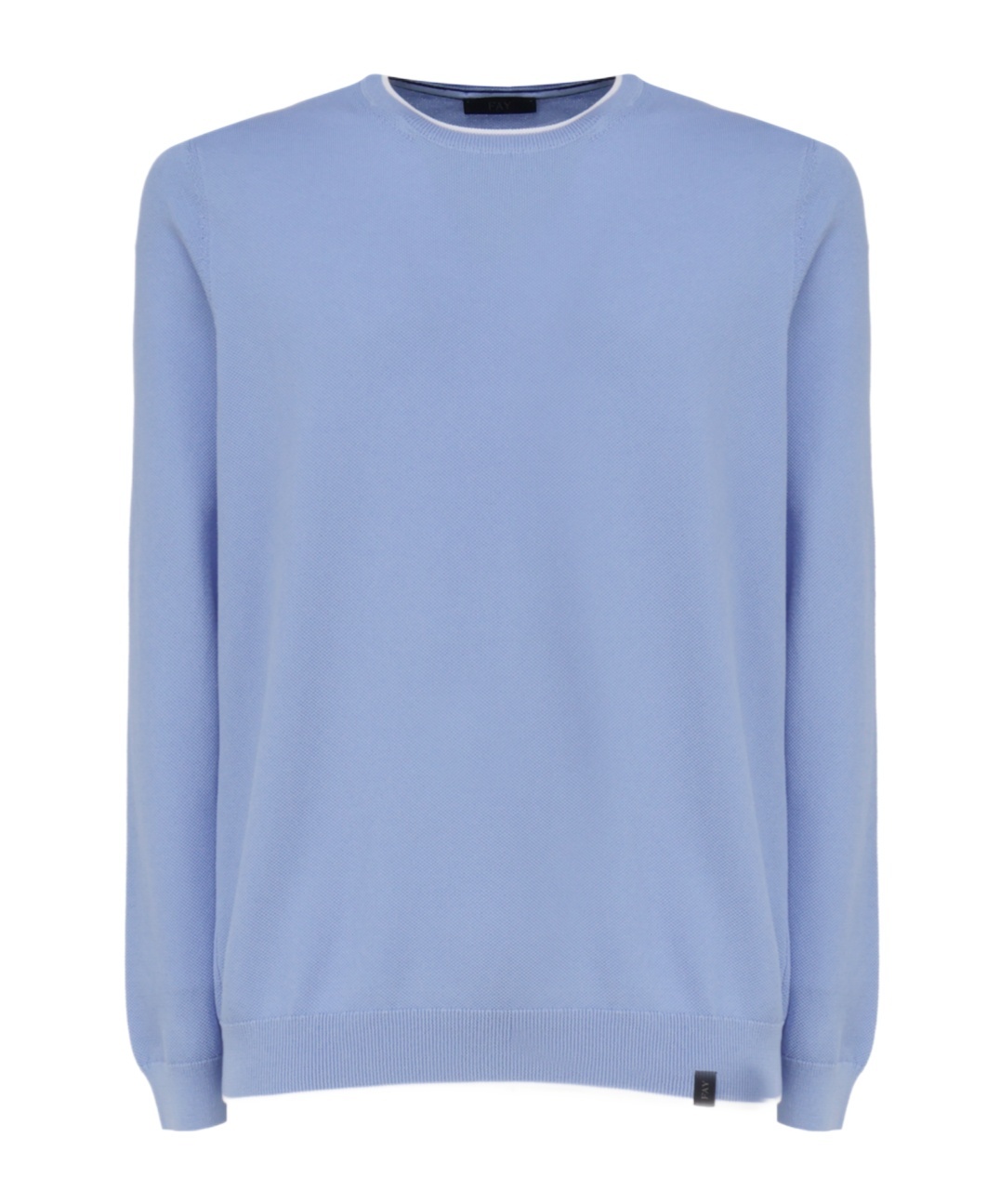 Fay Cotton Sweater With Round Neck In Blue