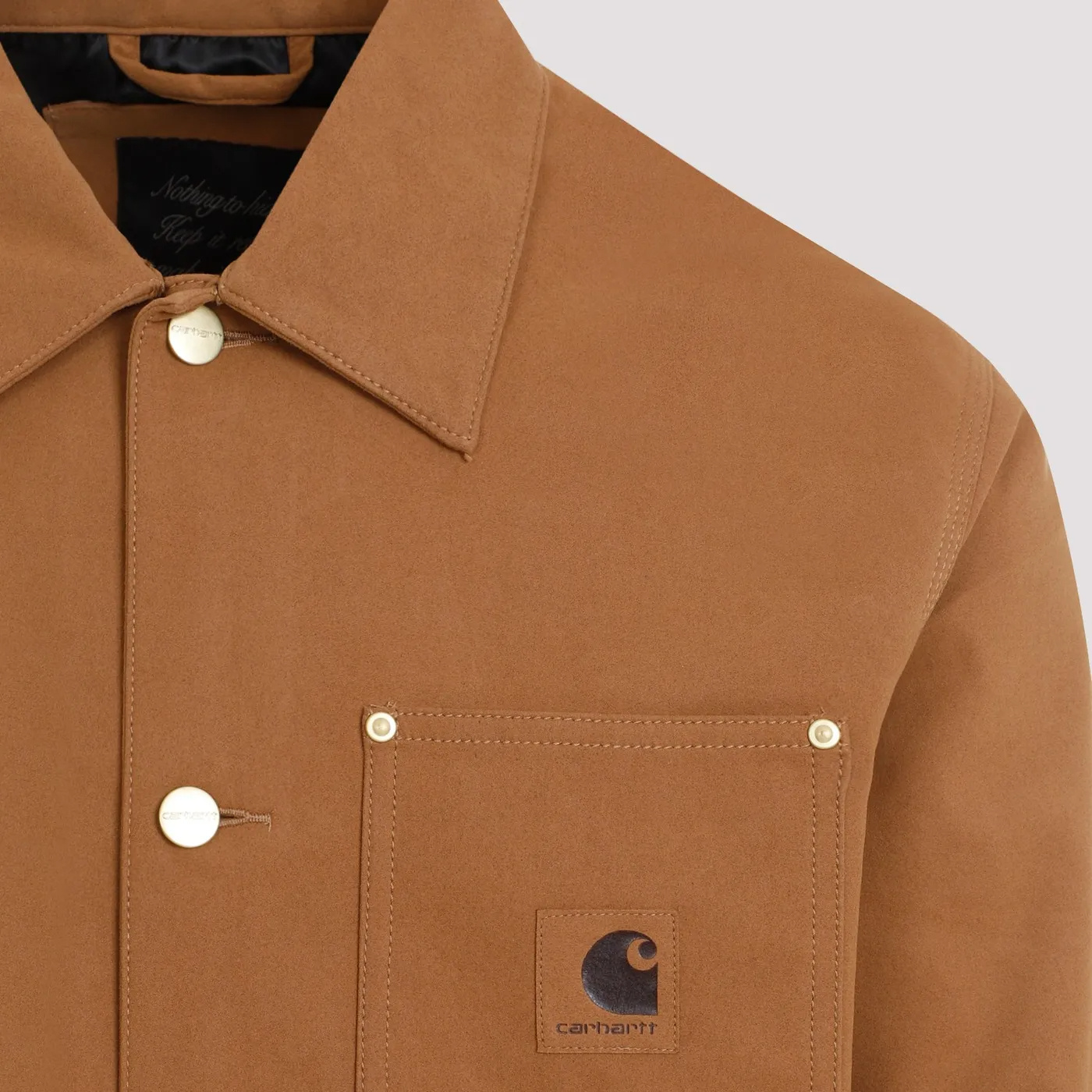 Carhartt Wip Mens Faux Suede Michigan Coat In Brown