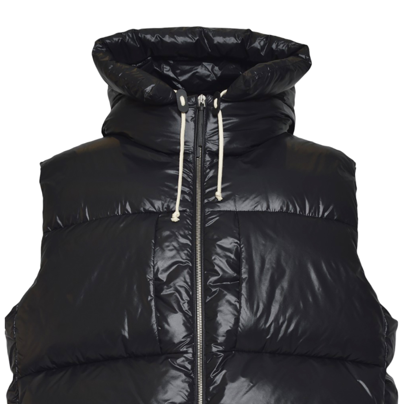 Jil Sander Cropped Sleeveless Puffer Jacket With Finish In Black