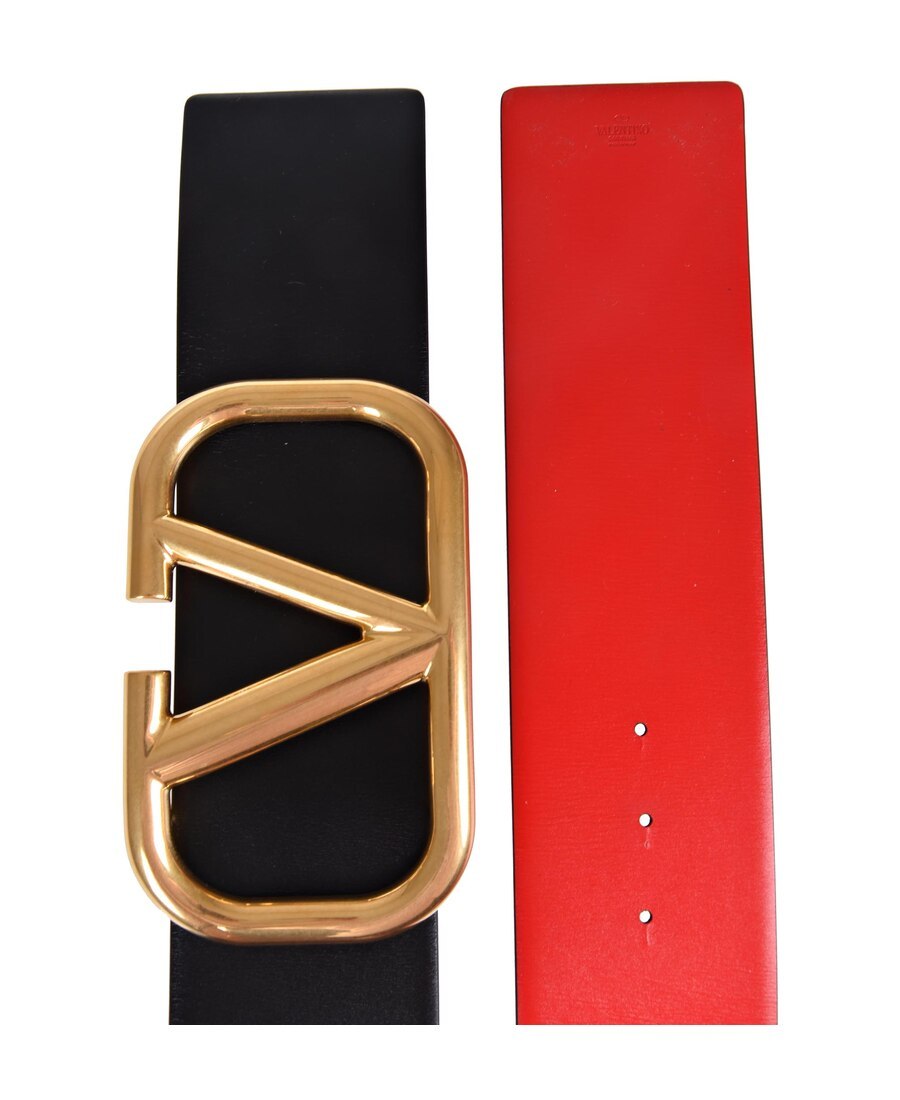Valentino Vlogo Signature Buckle Leather Belt In Multicolor