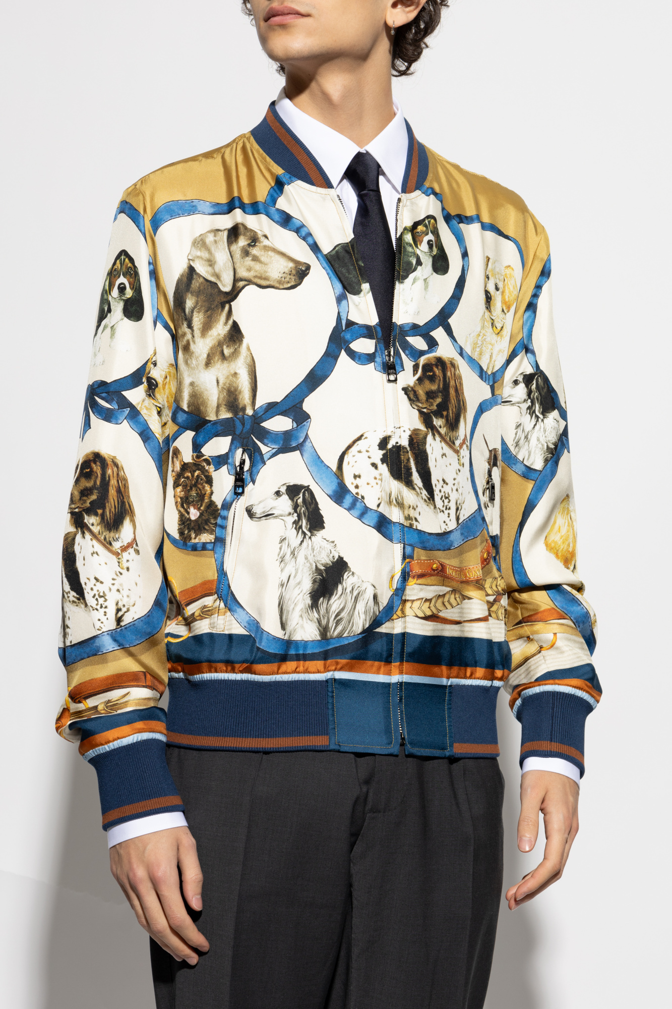 Dolce & Gabbana Long-sleeved Casual Jacket In Multicolor