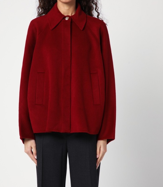 Loulou Studio Shirt Collar Casual Jacket In Red