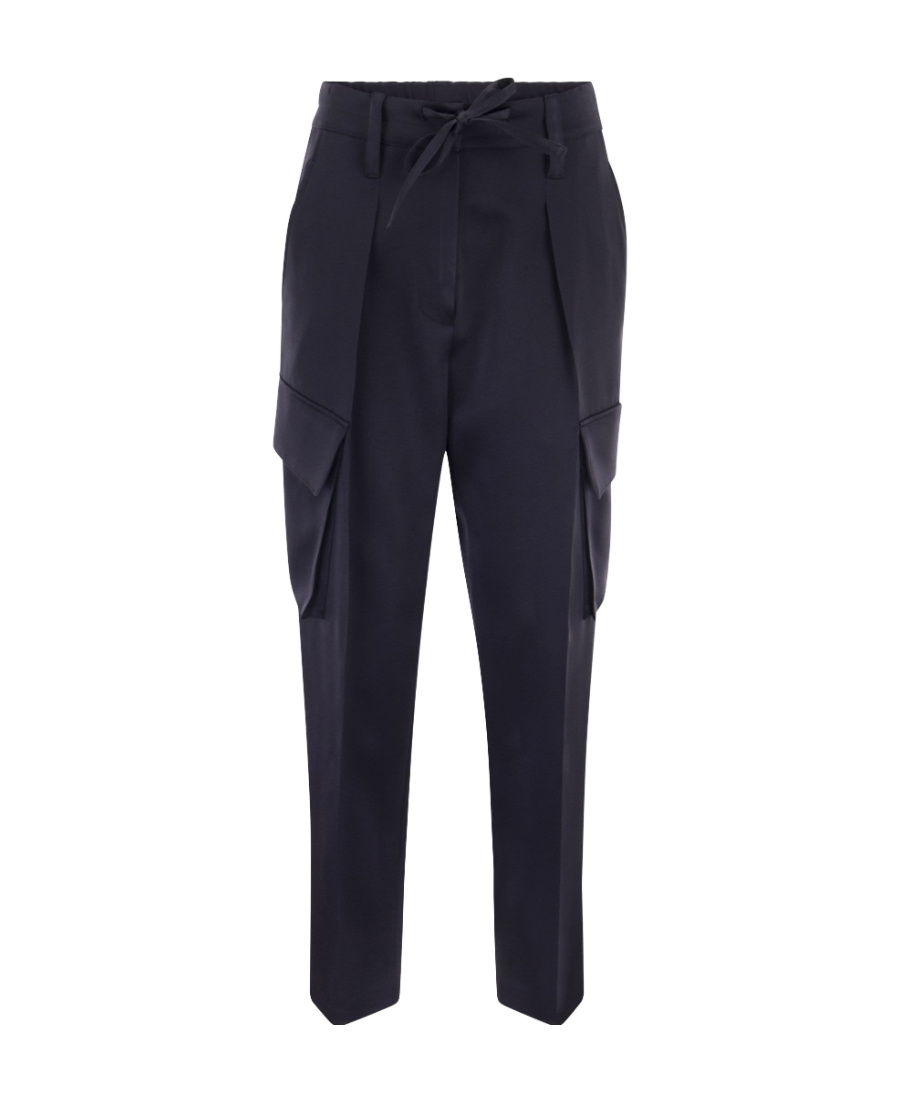 Brunello Cucinelli Women's Sartorial Cargo Trousers In Black