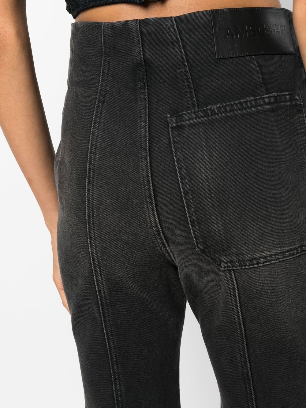 Ambush High-waisted Flared Jeans In Black
