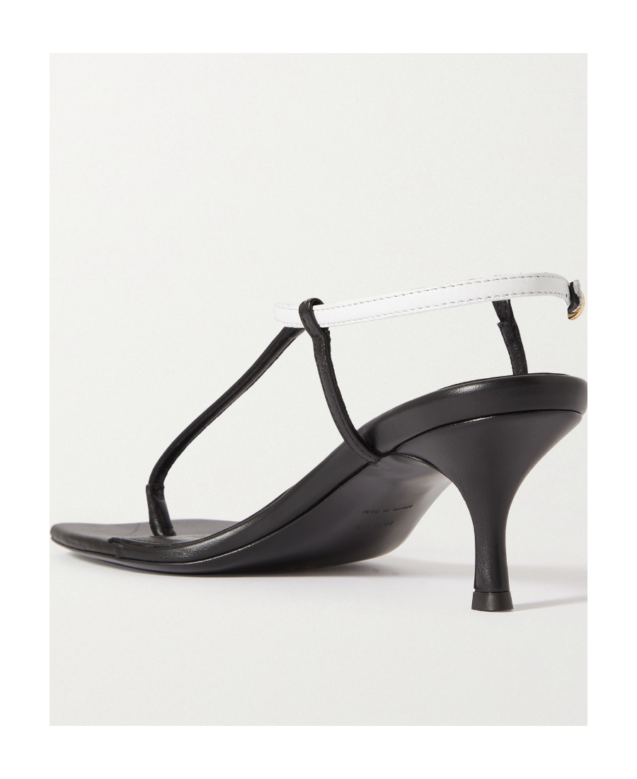 Totême Two-color High-heeled Sandals With Exposed Heels In Black