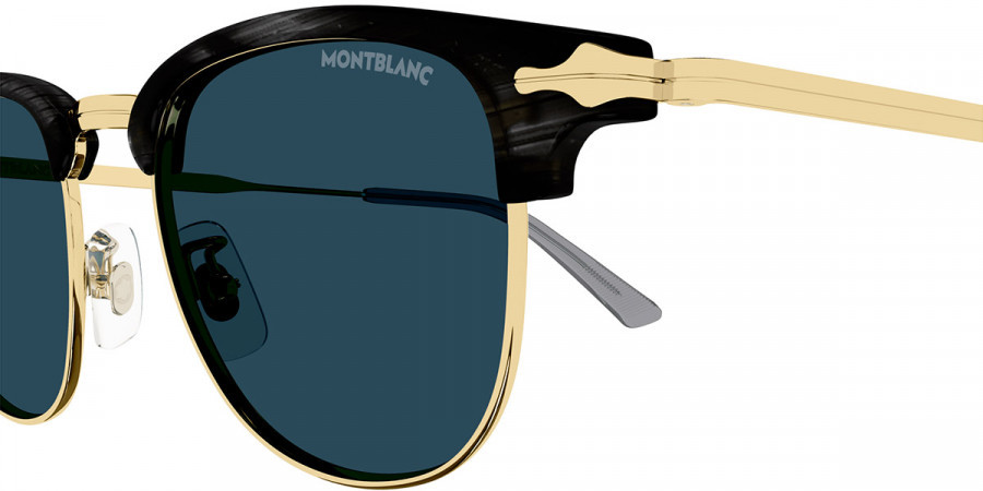 Montblanc Geometric Frame Sunglasses In Blue