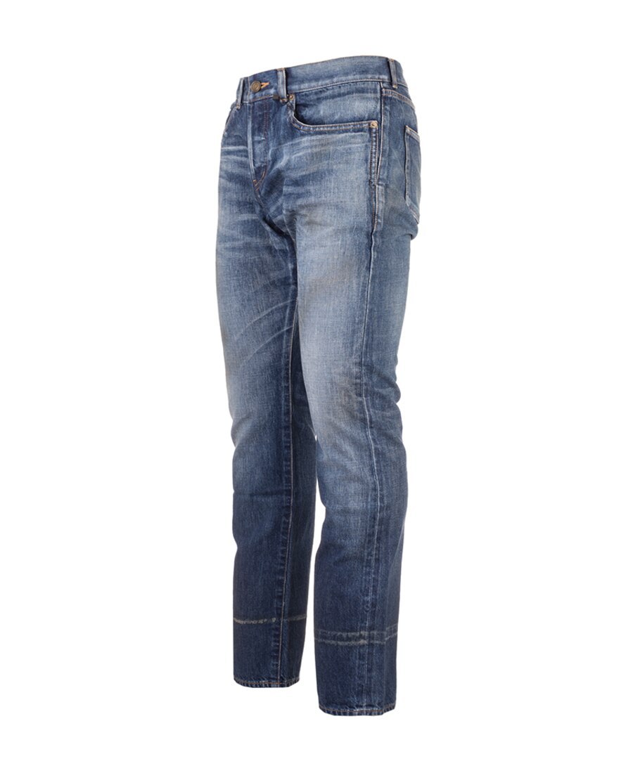 Saint Laurent Straight Cut Jeans In Blue