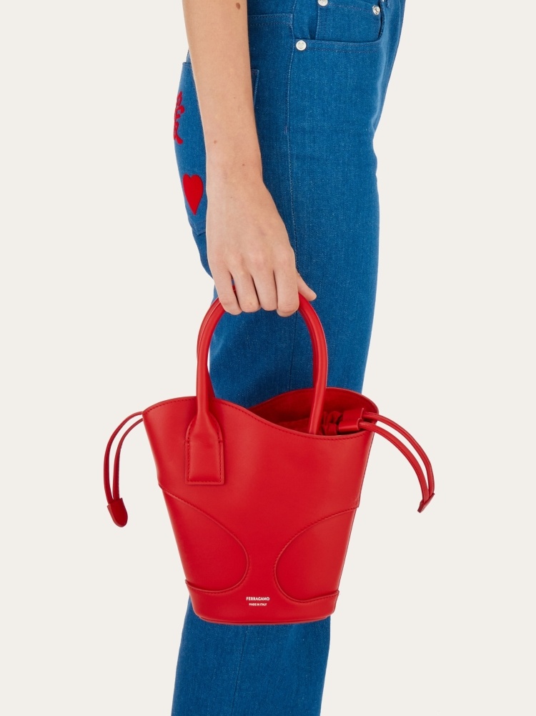 Ferragamo Red Leather Handbag In Red