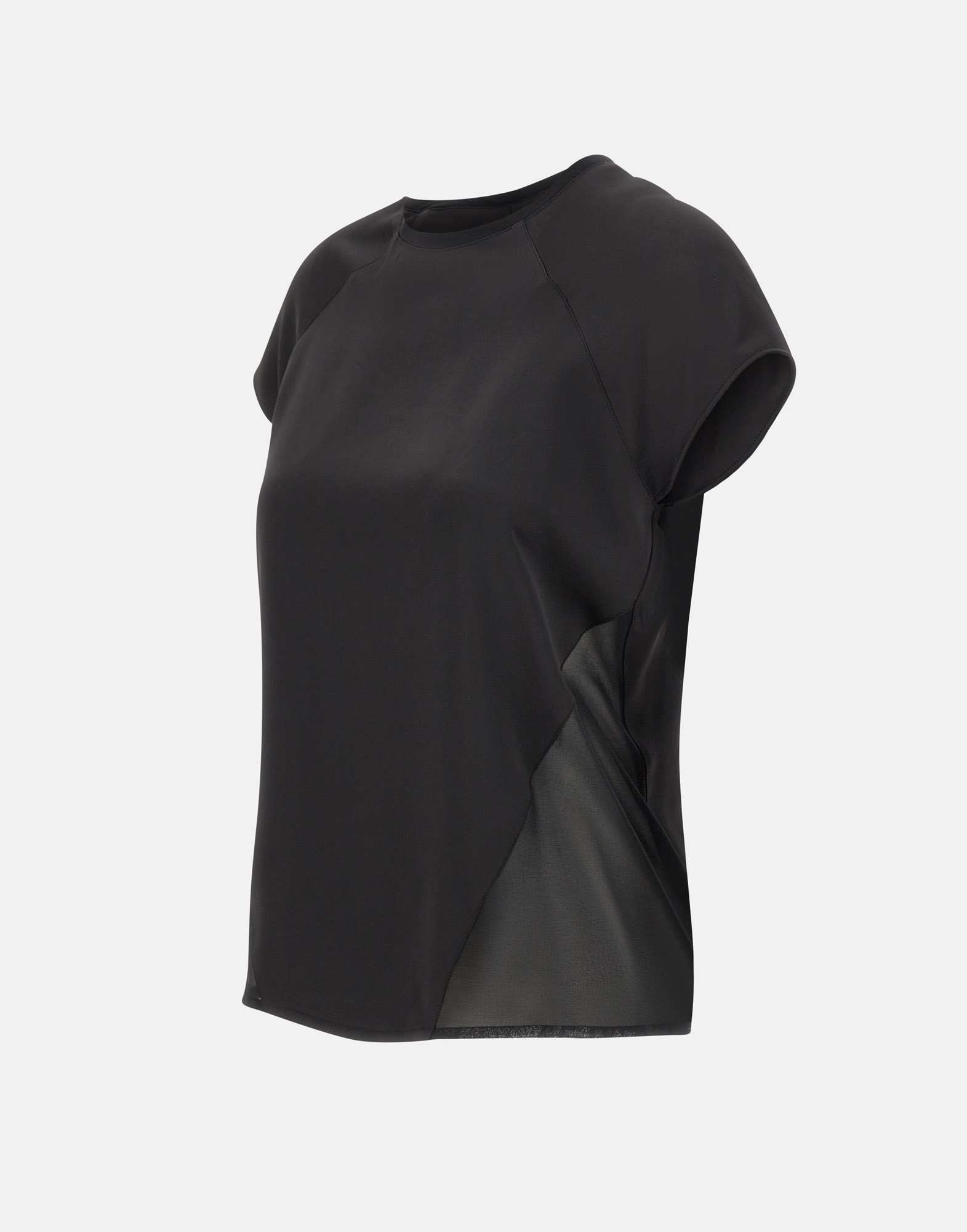 Liu •jo Satin Short-sleeve Top In Black