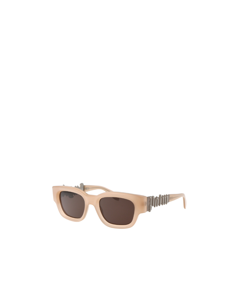 Palm Angels Logo-plaque Square-frame Sunglasses In Brown