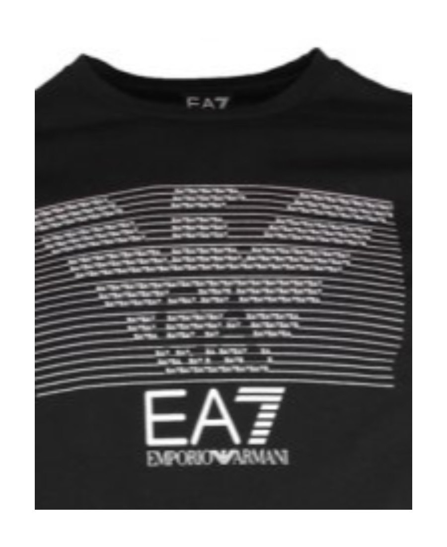 Ea7 Logo T-shirt With Round Neck In Black