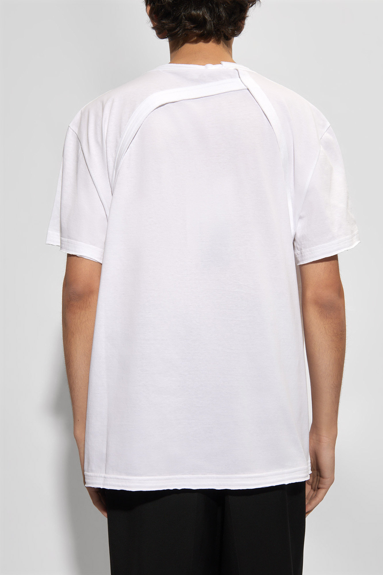 Shop Alexander Mcqueen Harness-effect Cotton T-shirt In White
