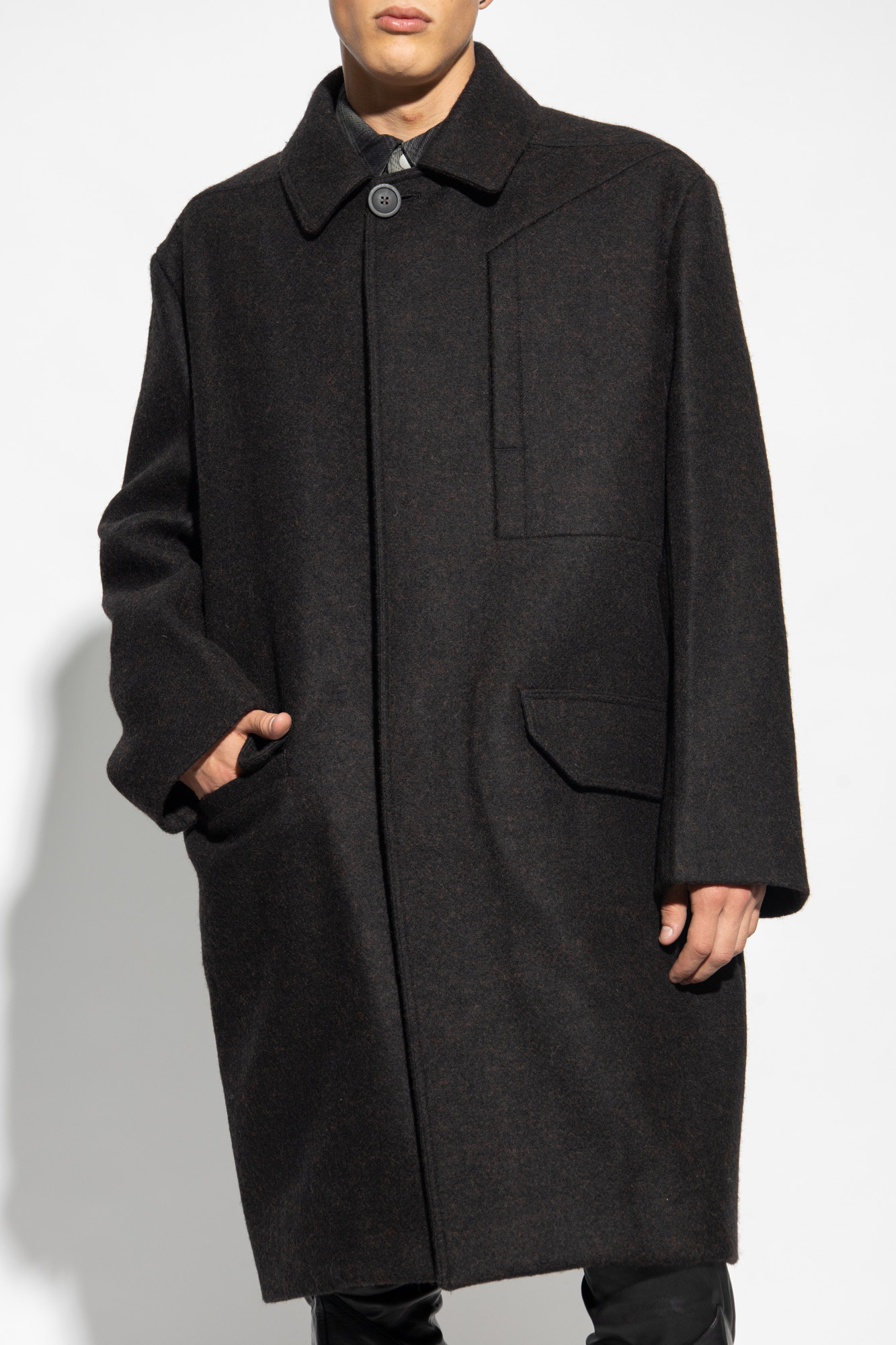 Rick Owens Jumbo Virgin Wool Single-breasted Coat In Black