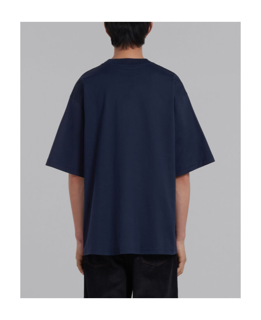 Marni Logo Printed Crewneck T-shirt In Black