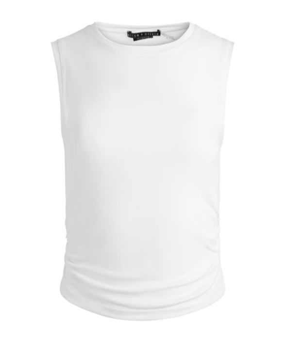Alice And Olivia Sleeveless Vest In Off White