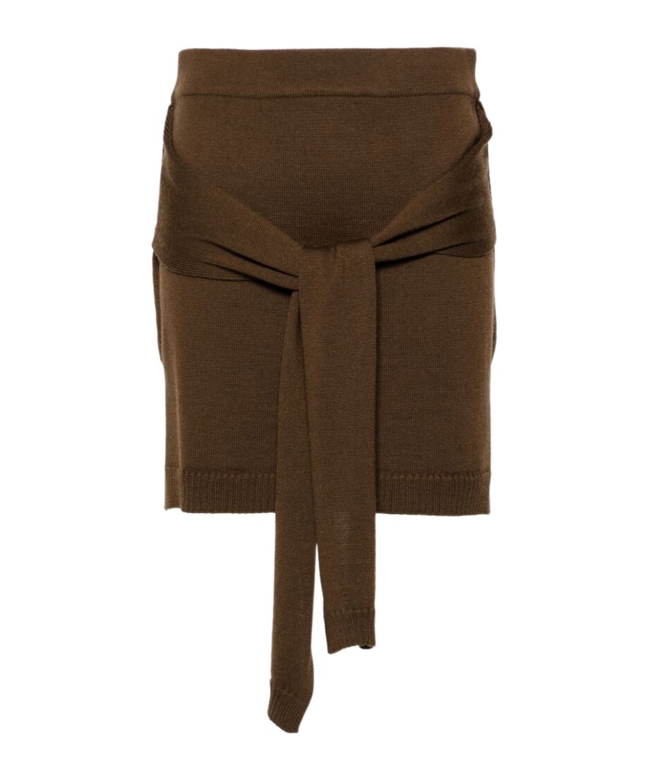Shop Lemaire Trompe L'oeil Knotted Mini Skirt In Green