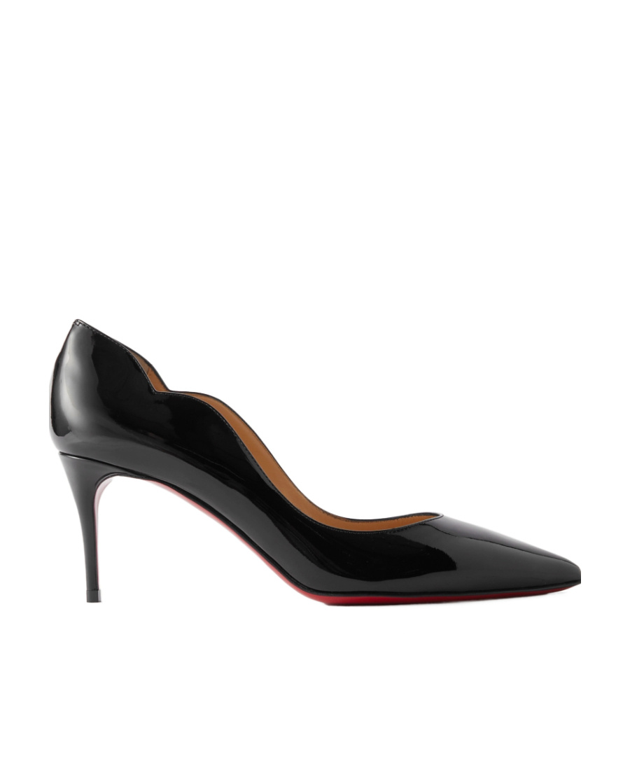 Christian Louboutin Hot Chick 70 Scalloped Patent-leather Pumps In Black